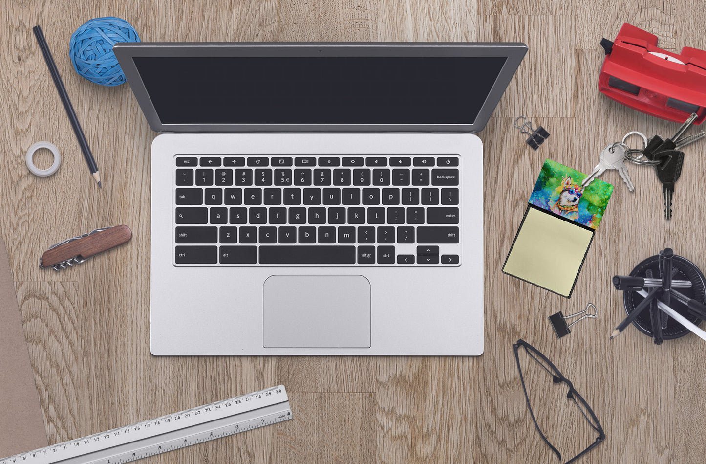 Siberian Husky Hippie Dawg Sticky Note Holder