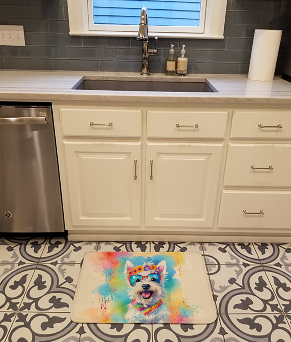 Westie Hippie Dawg Memory Foam Kitchen Mat