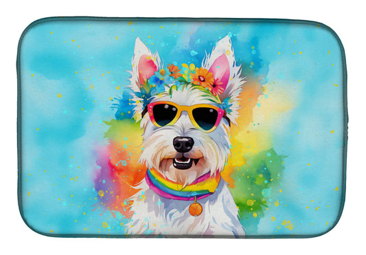 Buy this Westie Hippie Dawg Dish Drying Mat