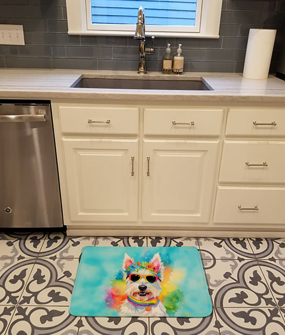 Westie Hippie Dawg Memory Foam Kitchen Mat