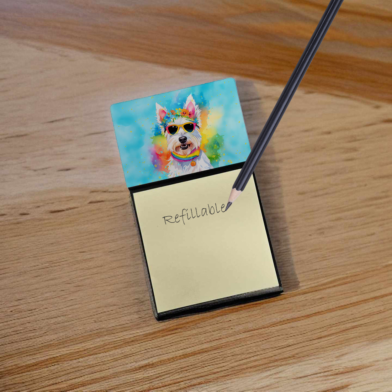 Westie Hippie Dawg Sticky Note Holder