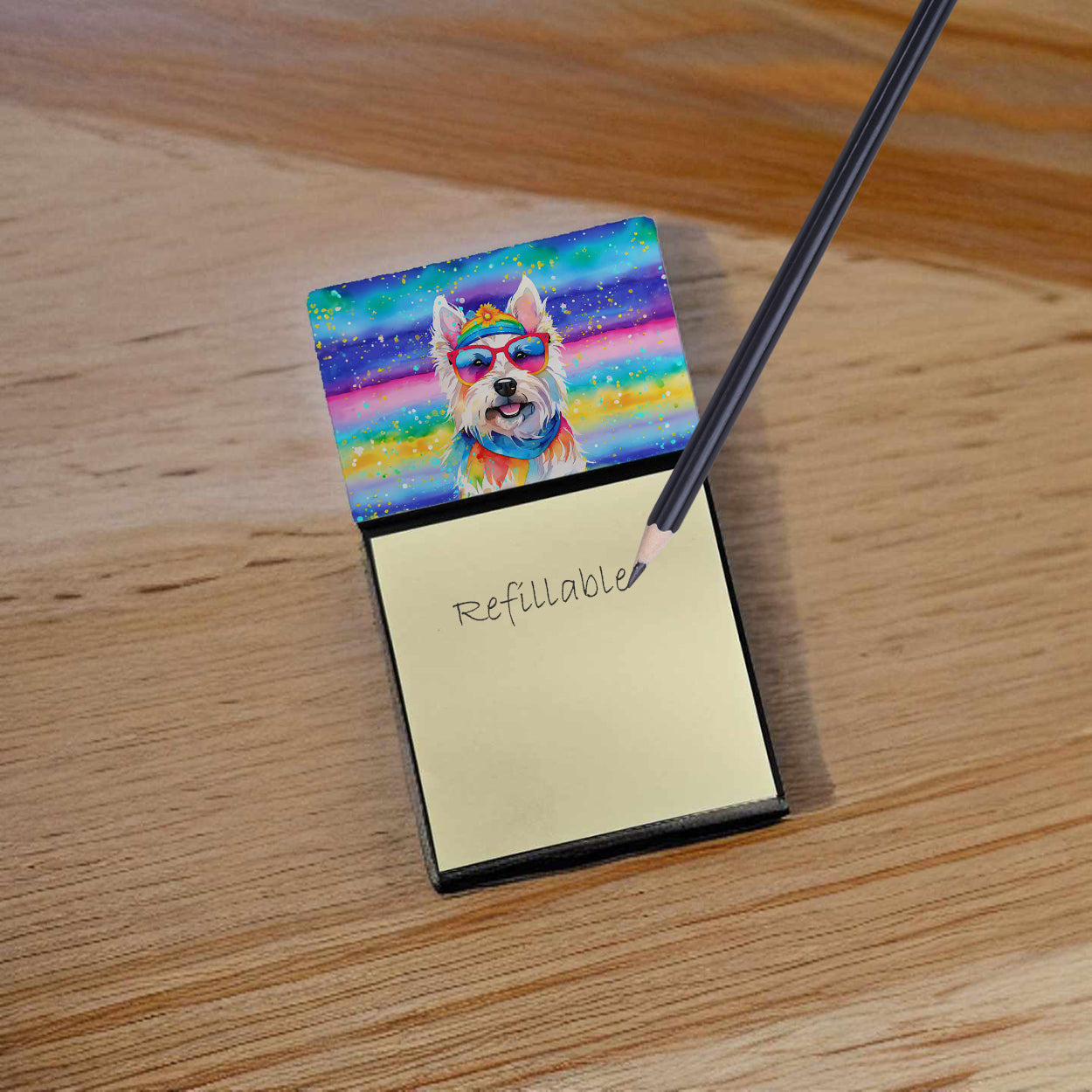 Westie Hippie Dawg Sticky Note Holder
