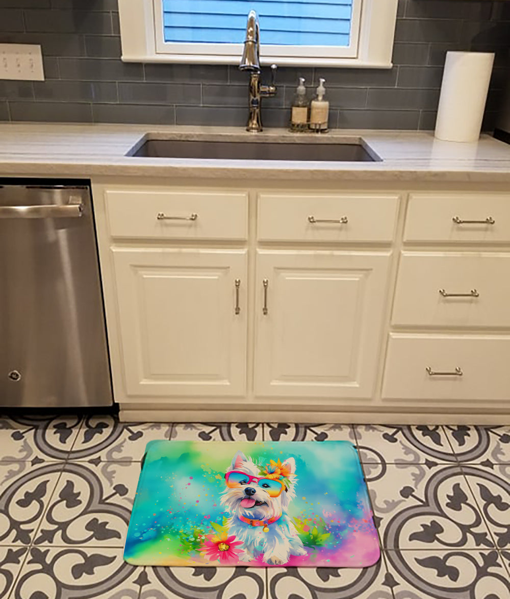 Westie Hippie Dawg Memory Foam Kitchen Mat