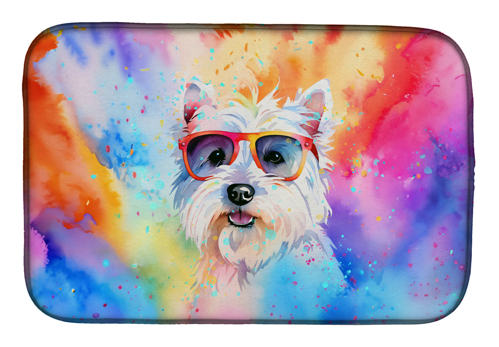 Buy this Westie Hippie Dawg Dish Drying Mat