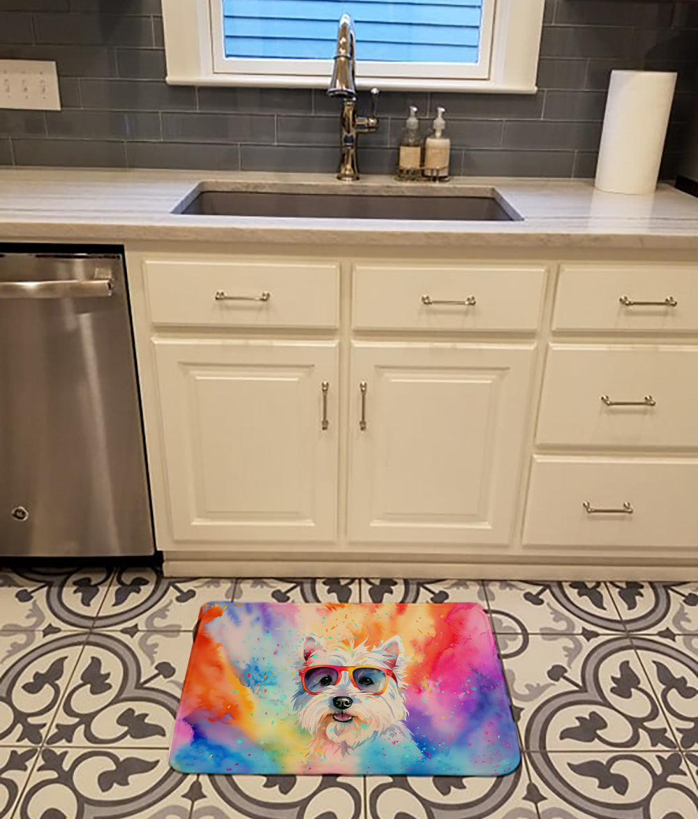 Westie Hippie Dawg Memory Foam Kitchen Mat