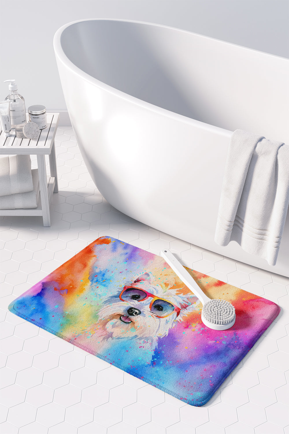 Westie Hippie Dawg Memory Foam Kitchen Mat