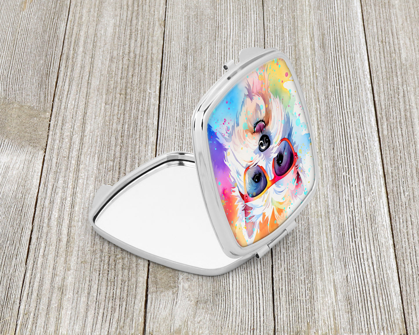Westie Hippie Dawg Compact Mirror