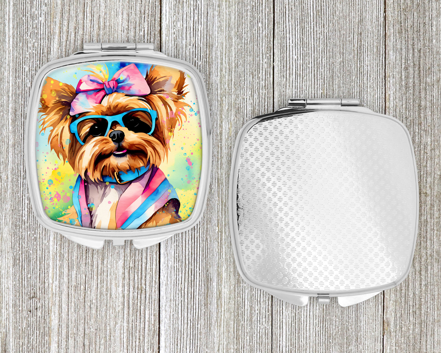 Yorkshire Terrier Hippie Dawg Compact Mirror
