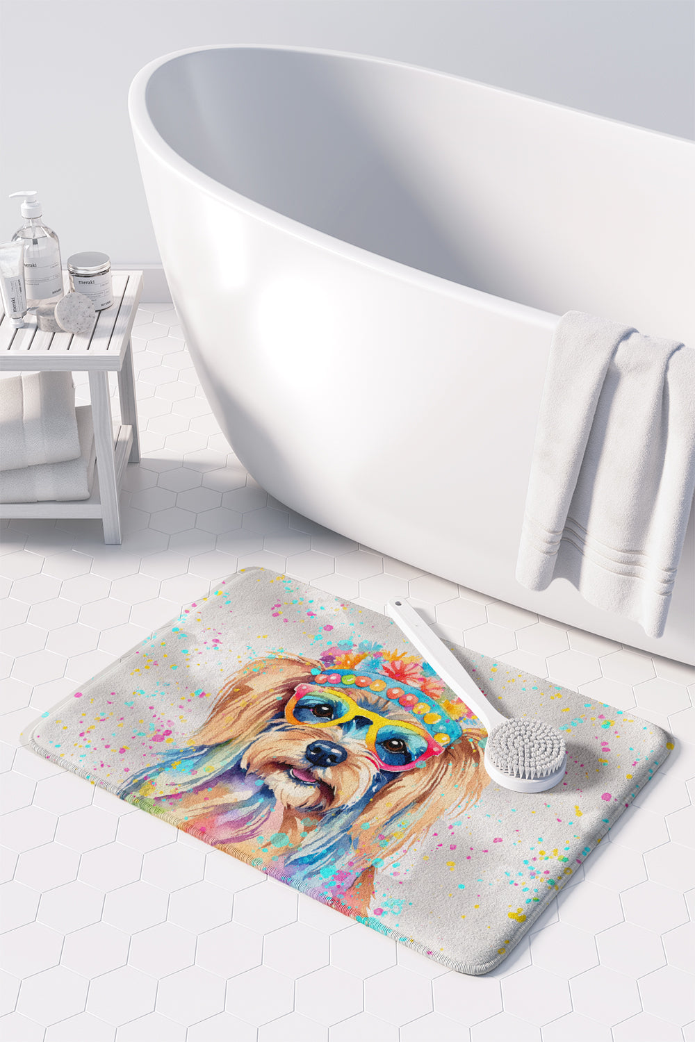 Yorkshire Terrier Hippie Dawg Memory Foam Kitchen Mat