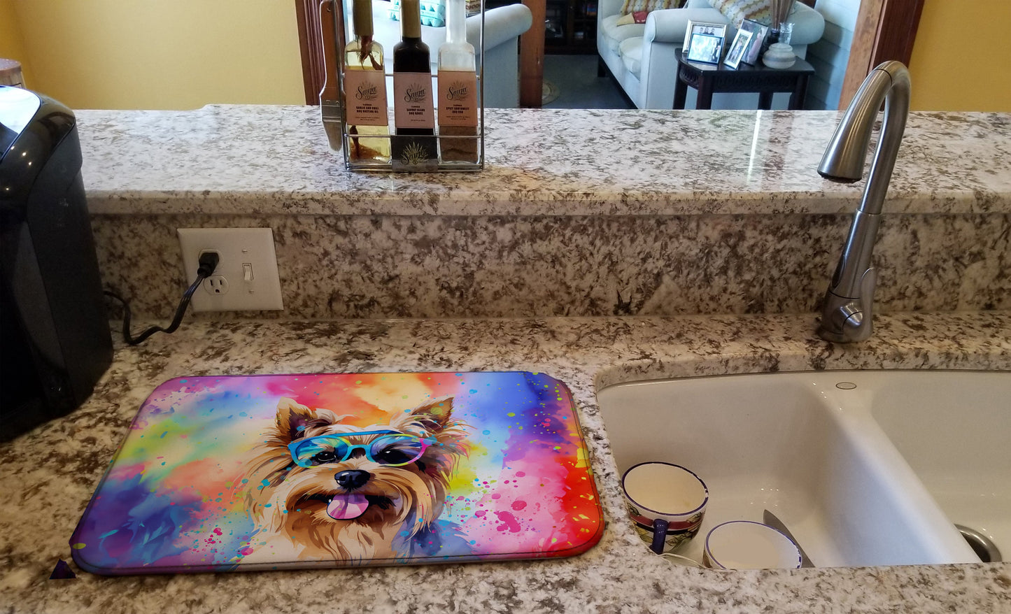 Yorkshire Terrier Hippie Dawg Dish Drying Mat