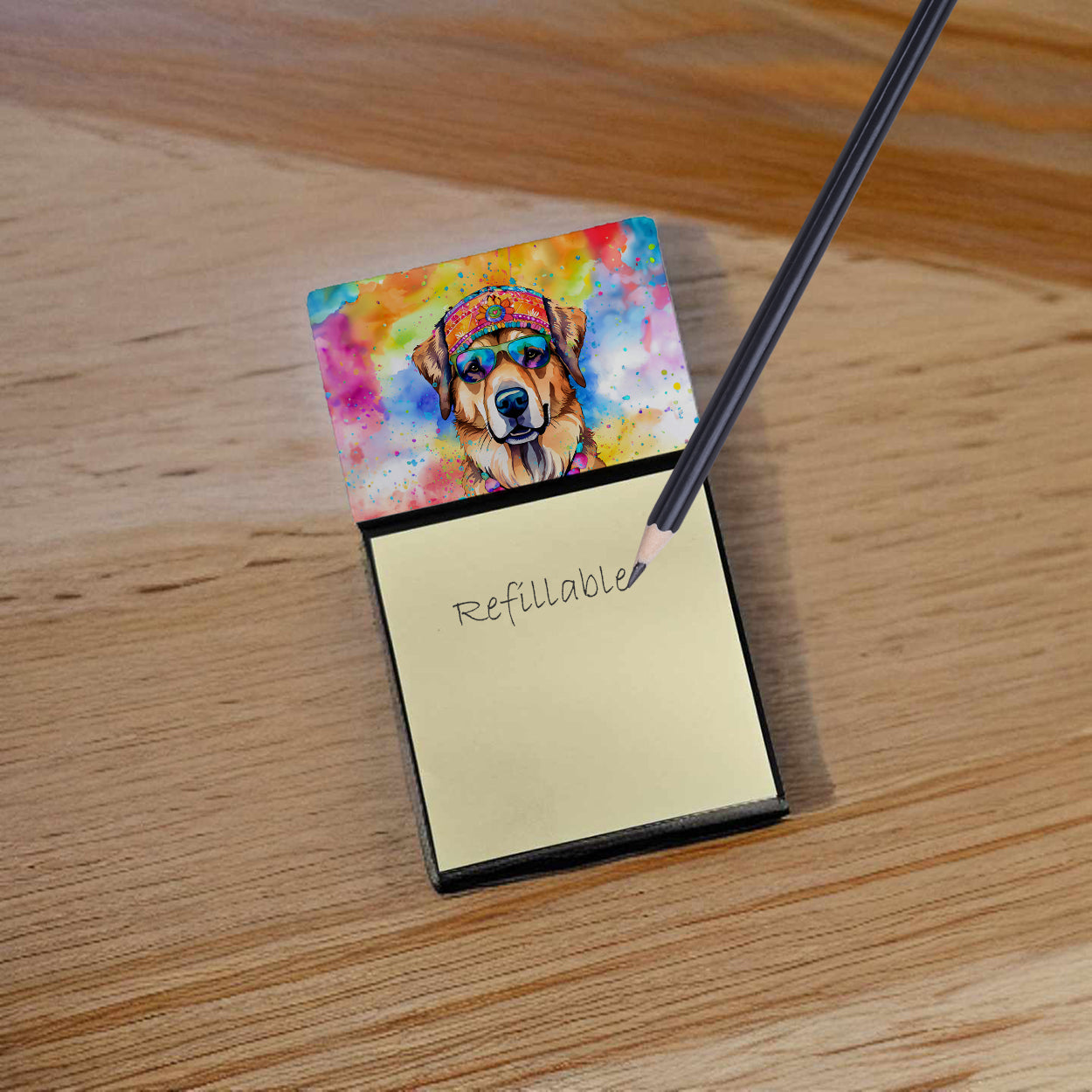 Hippie Dawg Sticky Note Holder