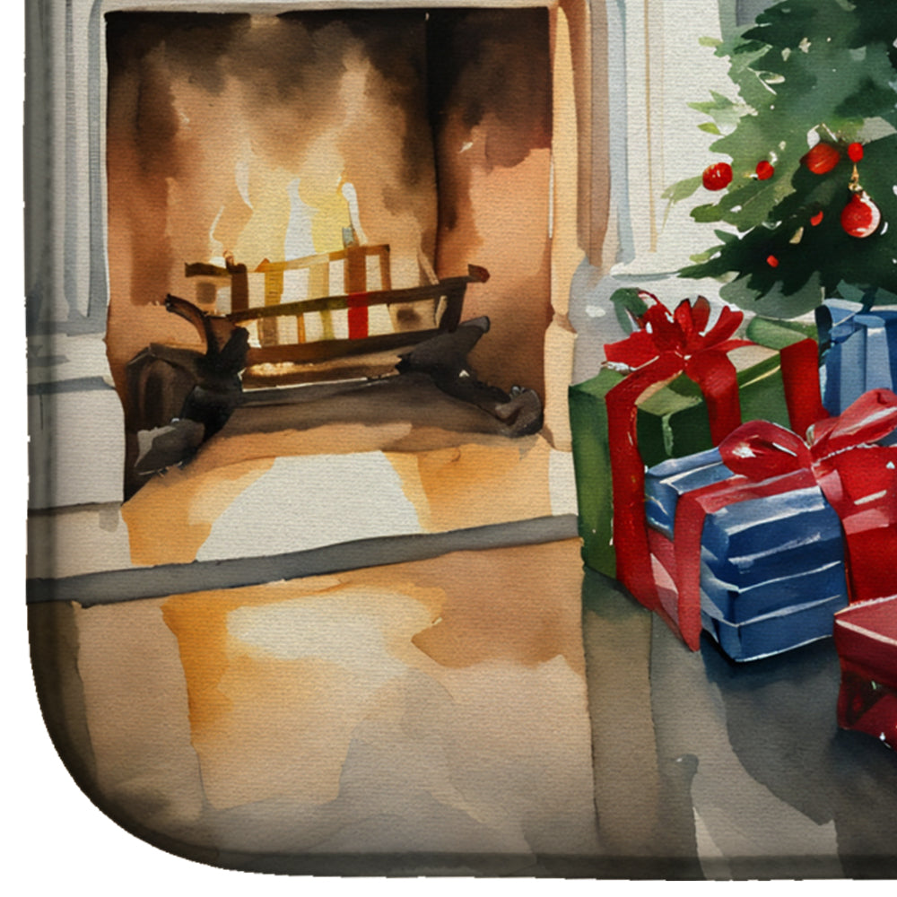 Afghan Hound Cozy Christmas Dish Drying Mat