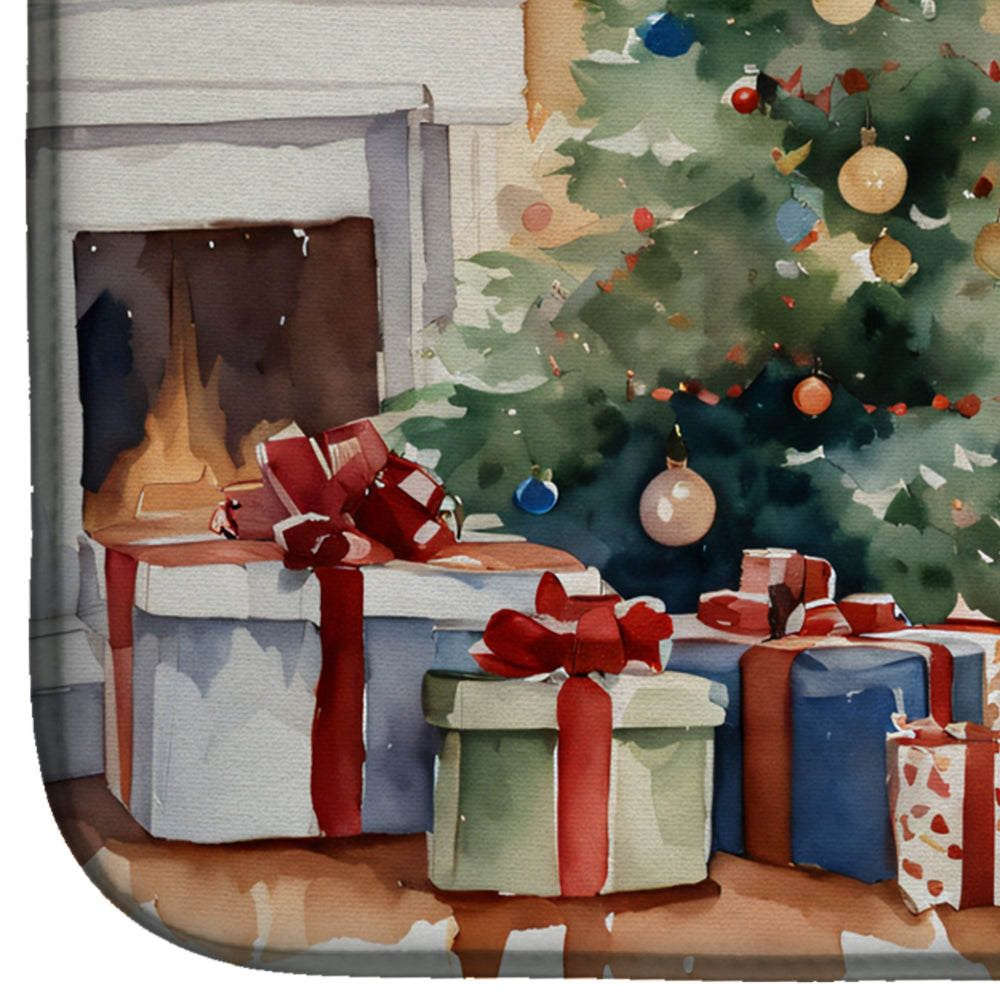 American English Coonhound Cozy Christmas Dish Drying Mat