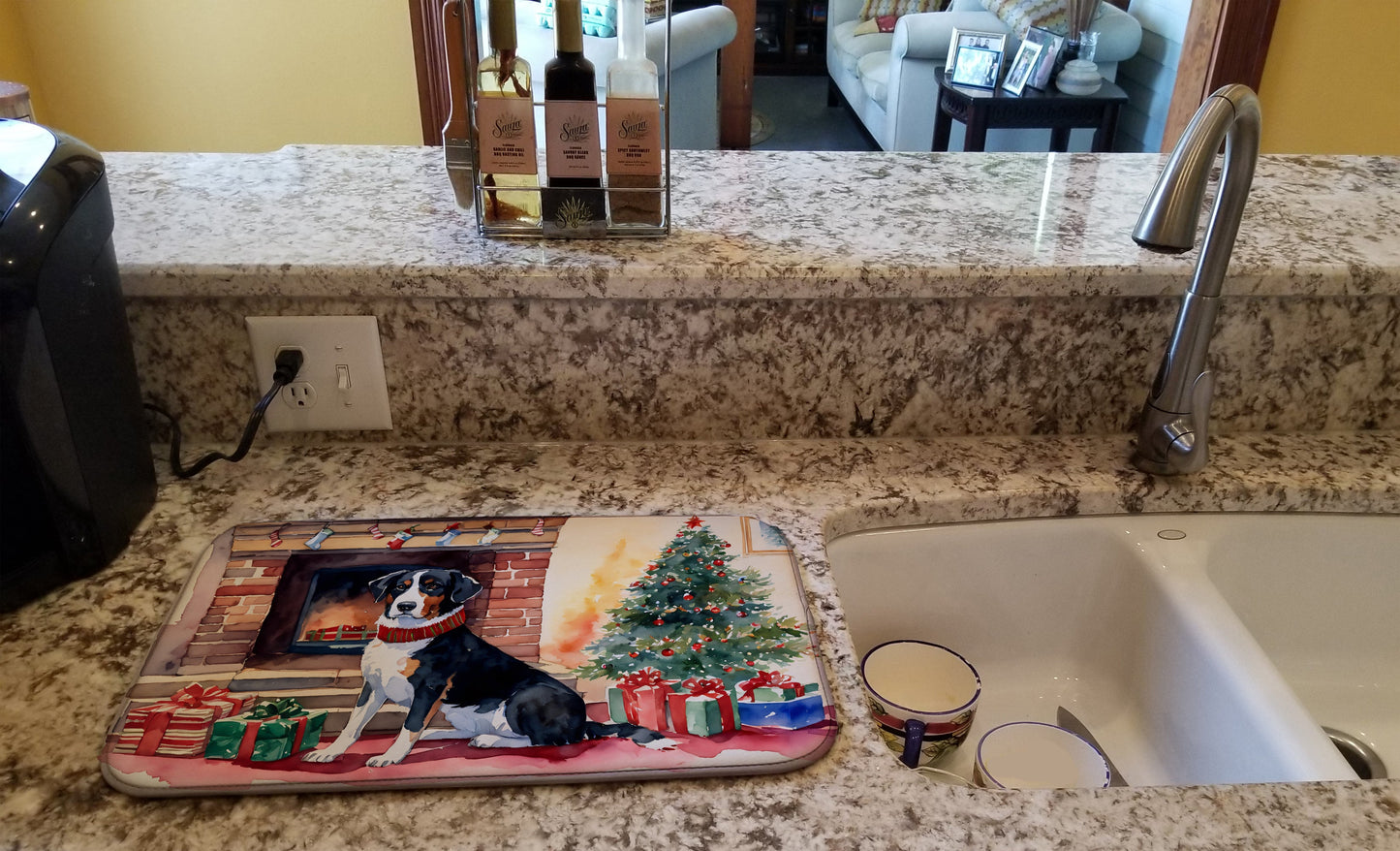 Appenzeller Sennenhund Cozy Christmas Dish Drying Mat