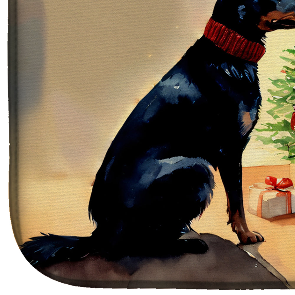 Australian Kelpie Cozy Christmas Dish Drying Mat
