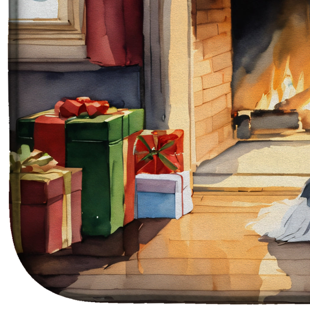 Bearded Collie Cozy Christmas Dish Drying Mat