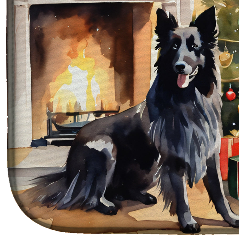 Belgian Sheepdog Cozy Christmas Dish Drying Mat