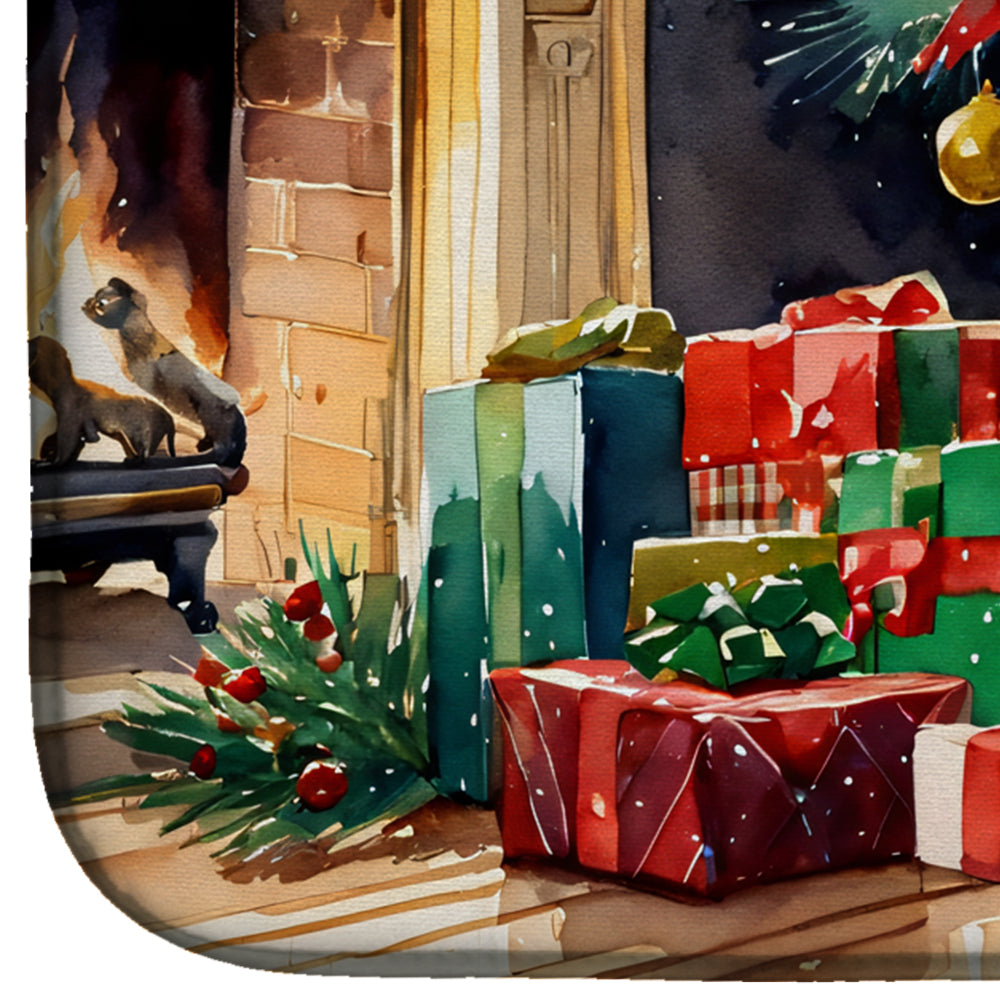 Border Terrier Cozy Christmas Dish Drying Mat