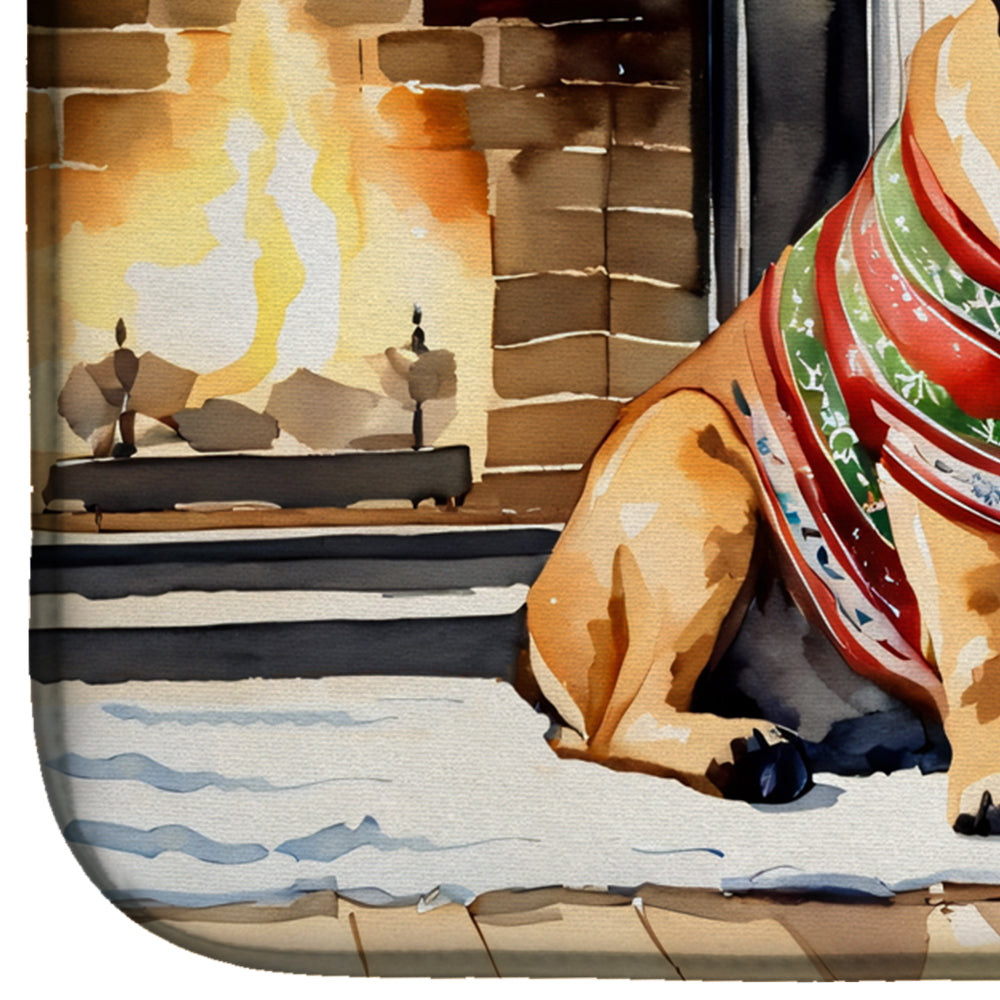 Bullmastiff Cozy Christmas Dish Drying Mat
