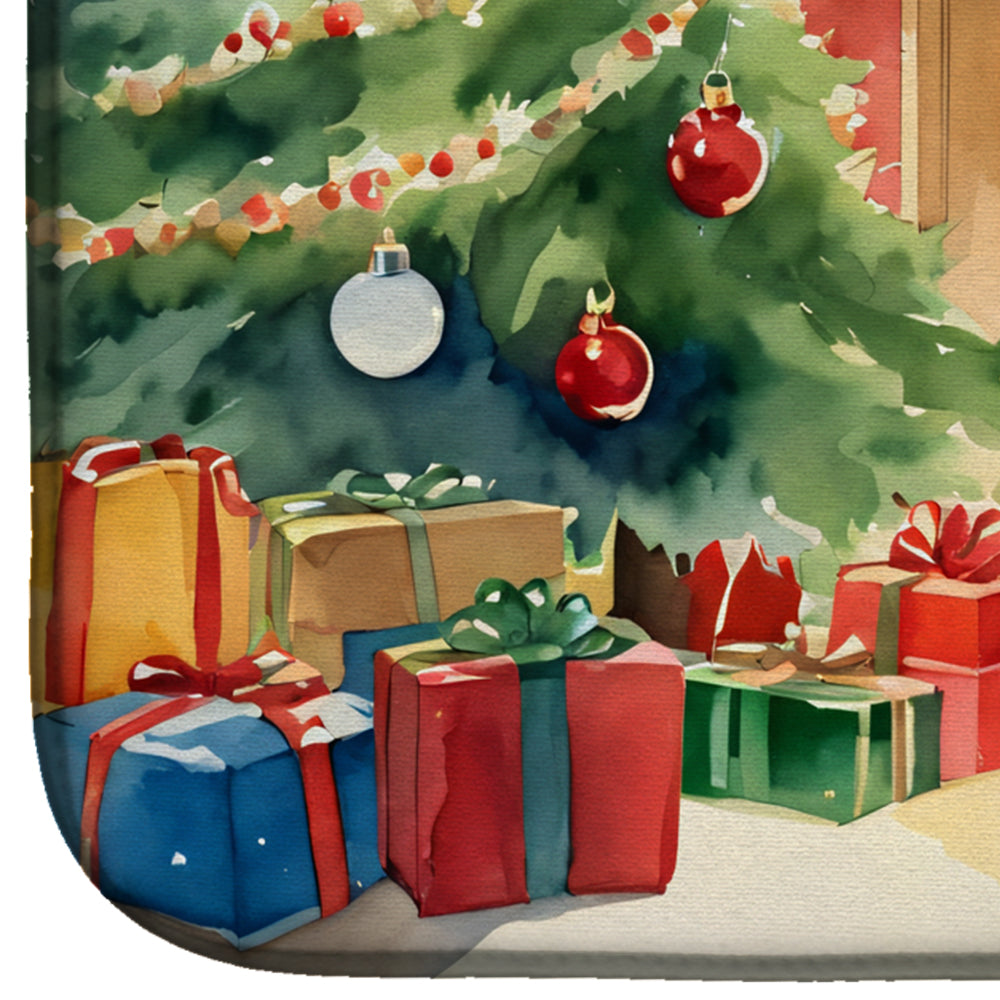 Bullmastiff Cozy Christmas Dish Drying Mat