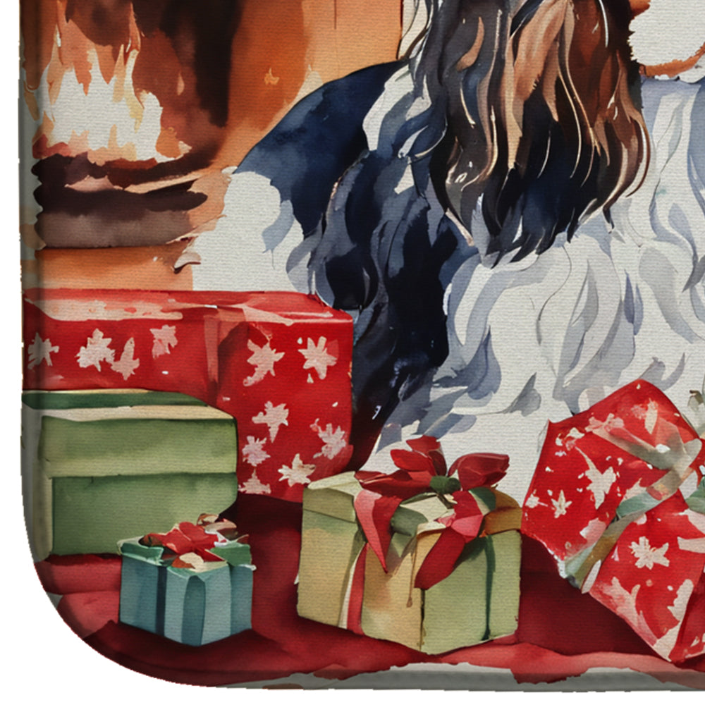 Cavalier Spaniel Cozy Christmas Dish Drying Mat