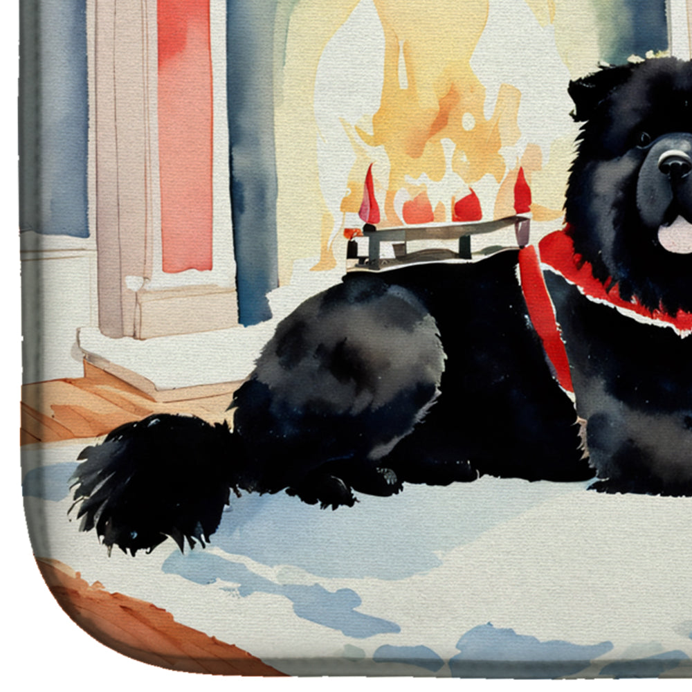 Chow Chow Cozy Christmas Dish Drying Mat