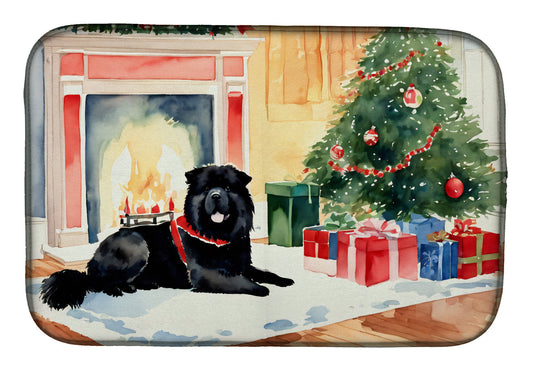 Buy this Chow Chow Cozy Christmas Dish Drying Mat