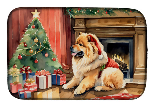 Buy this Chow Chow Cozy Christmas Dish Drying Mat