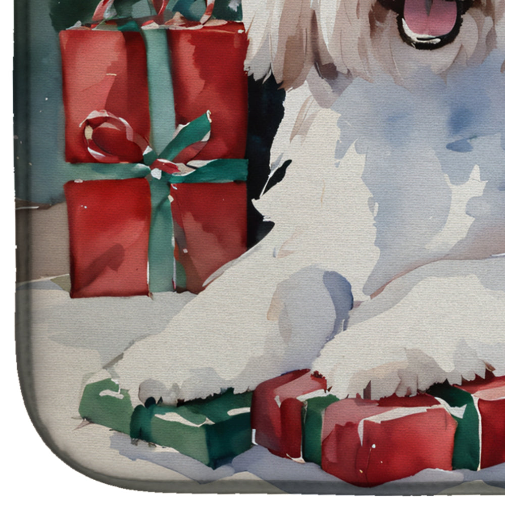 Coton De Tulear Cozy Christmas Dish Drying Mat