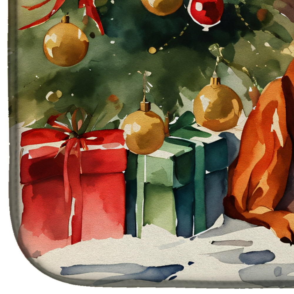 Dogue de Bordeaux Cozy Christmas Dish Drying Mat