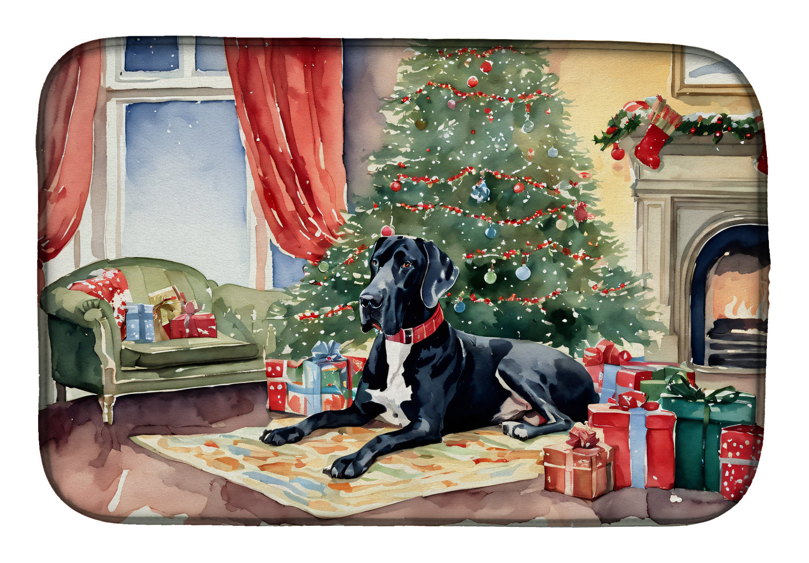 Buy this Great Dane Cozy Christmas Dish Drying Mat