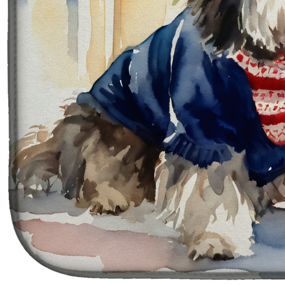 Havanese Cozy Christmas Dish Drying Mat