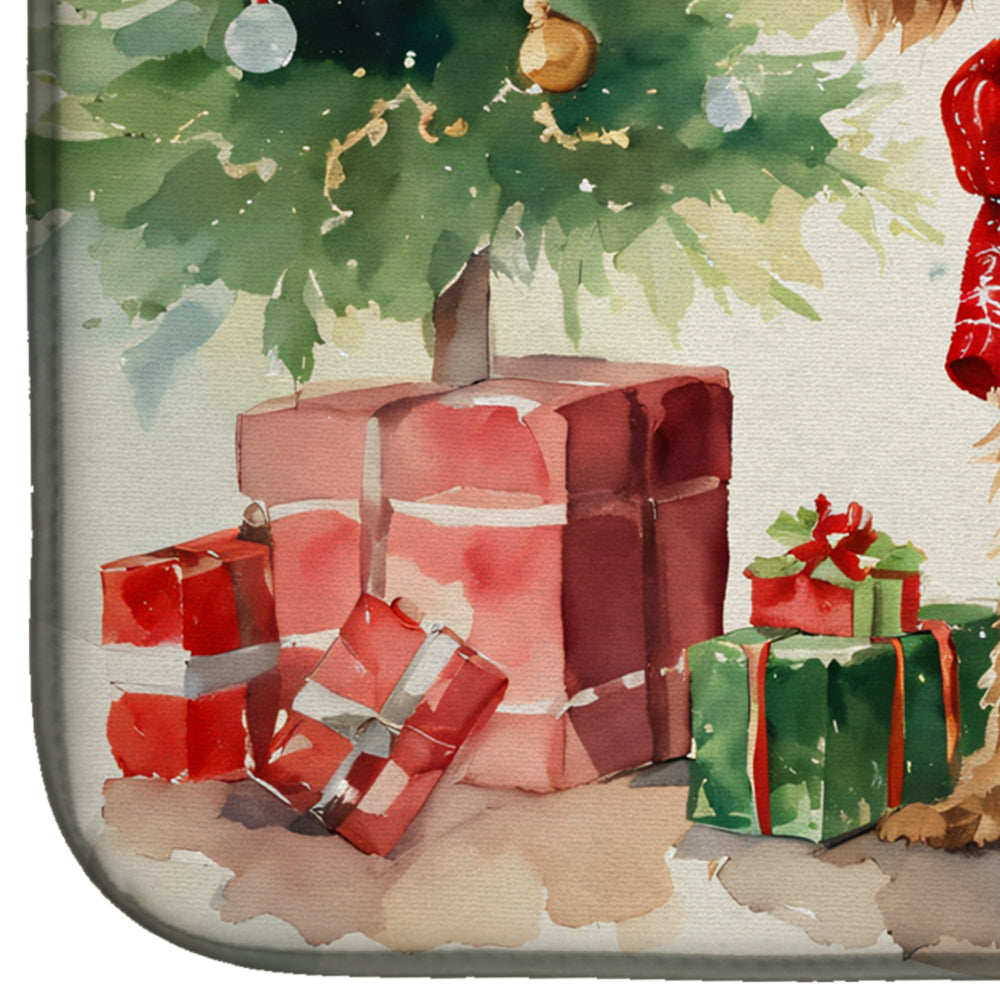 Irish Terrier Cozy Christmas Dish Drying Mat