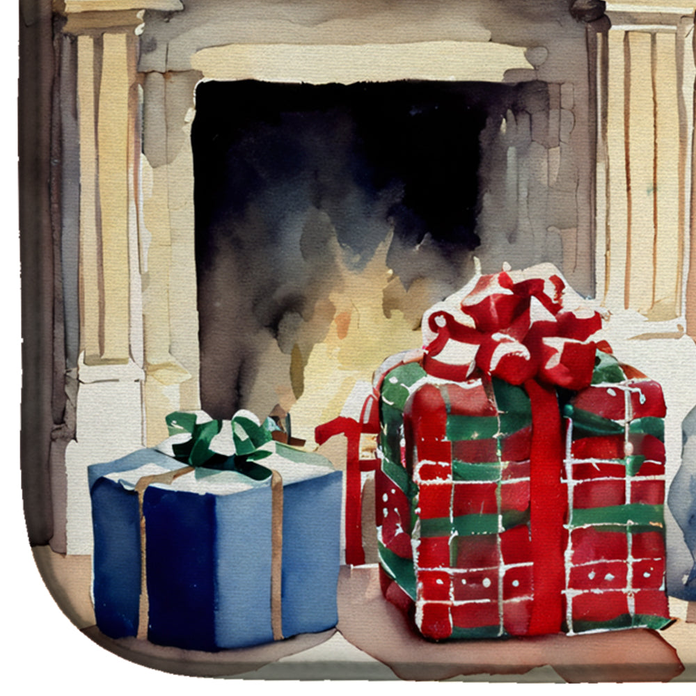 Italian Greyhound Cozy Christmas Dish Drying Mat