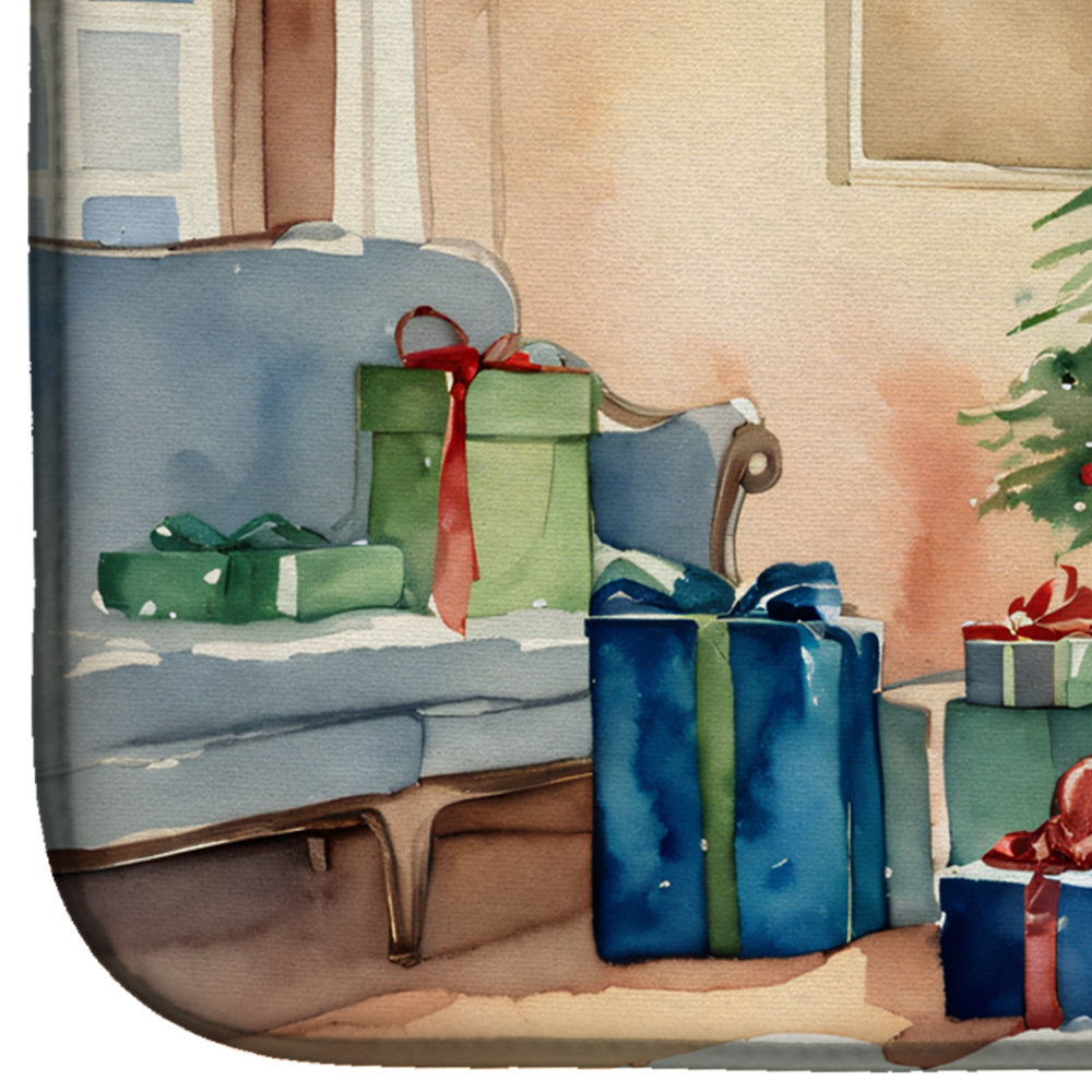 Japanese Chin Cozy Christmas Dish Drying Mat