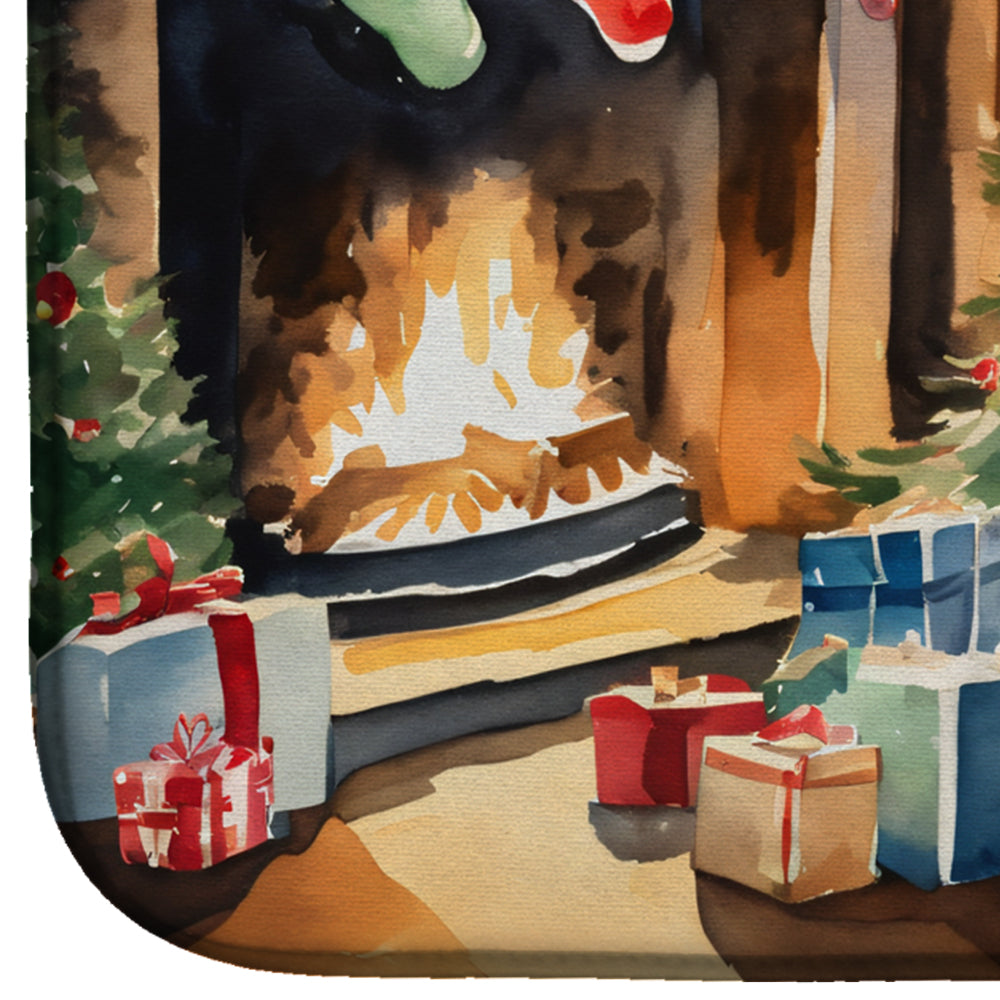Keeshond Cozy Christmas Dish Drying Mat
