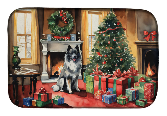 Buy this Keeshond Cozy Christmas Dish Drying Mat