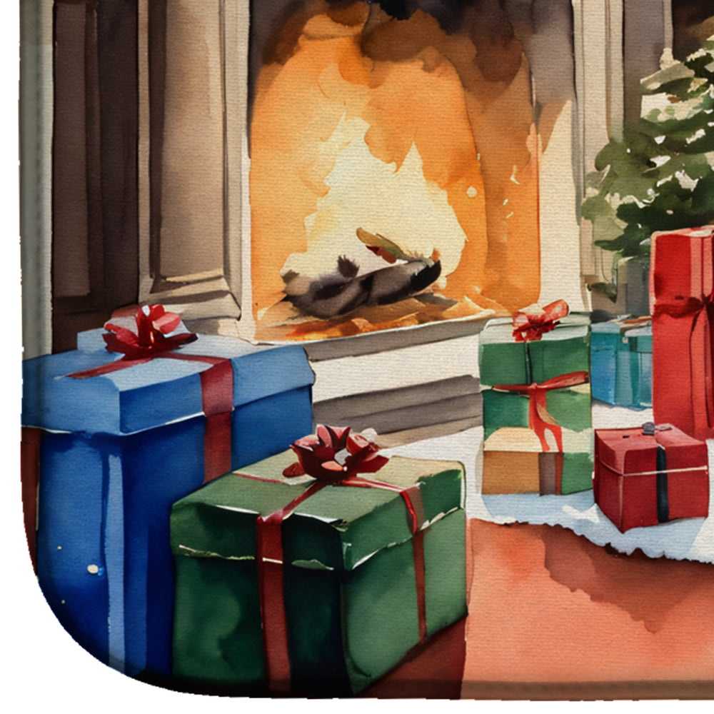 Keeshond Cozy Christmas Dish Drying Mat
