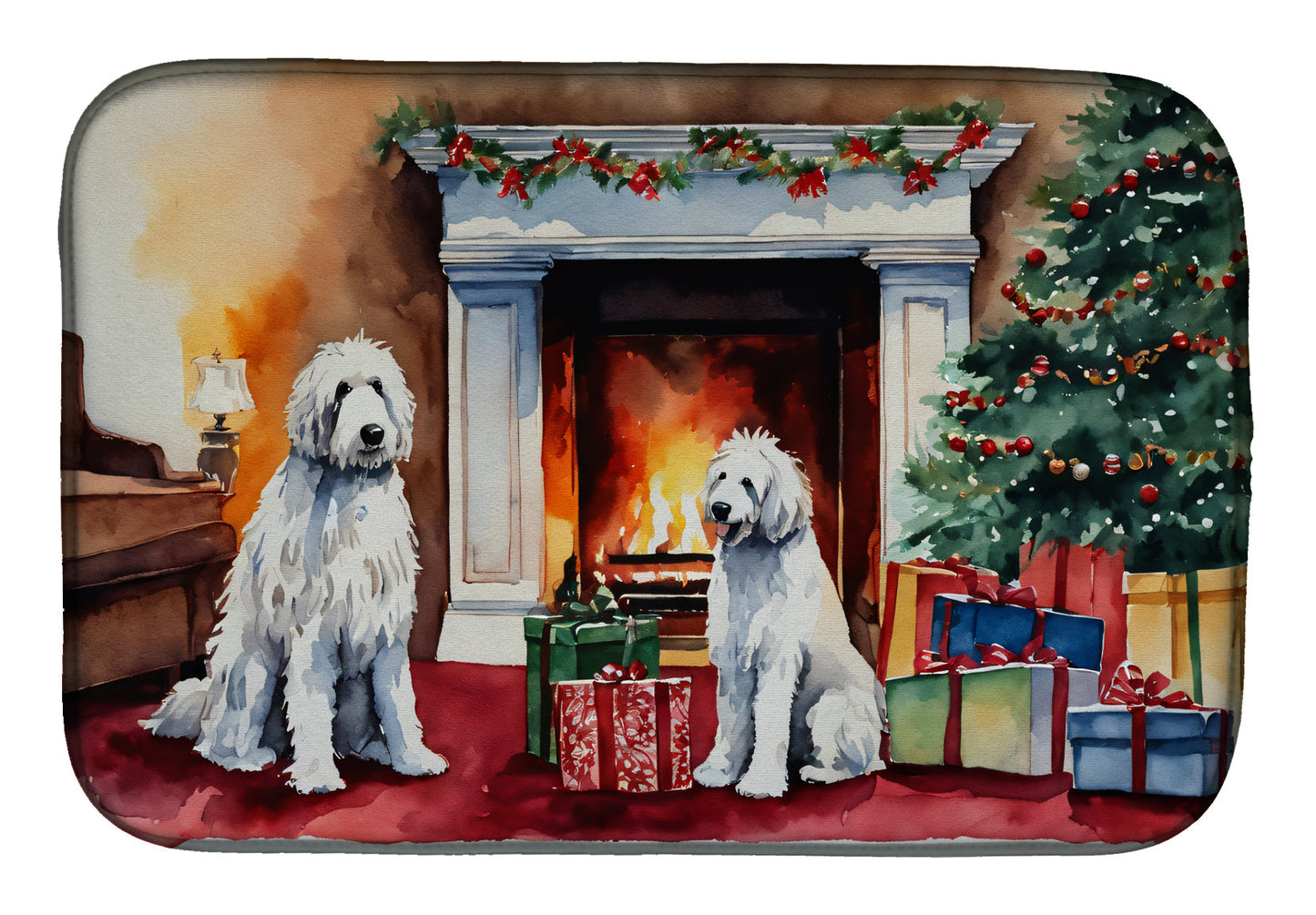 Buy this Komondor Cozy Christmas Dish Drying Mat