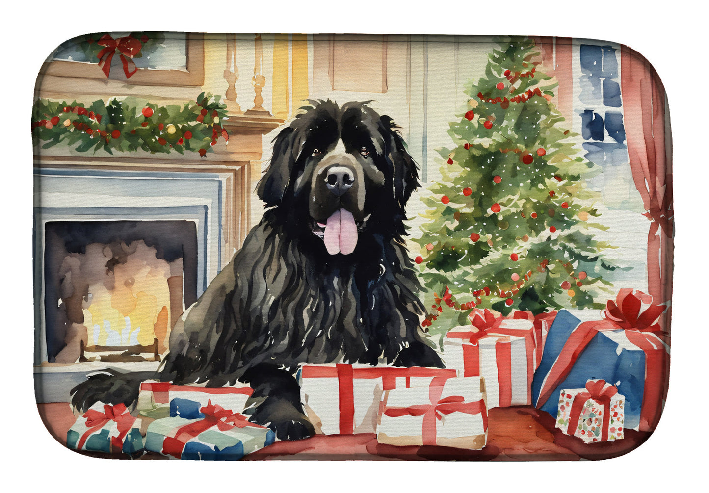 Buy this Newfoundland Cozy Christmas Dish Drying Mat
