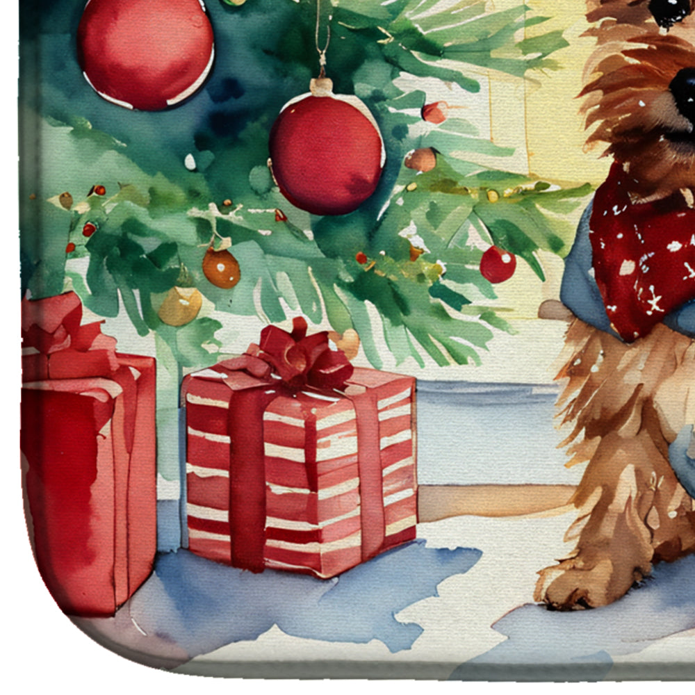 Norfolk Terrier Cozy Christmas Dish Drying Mat