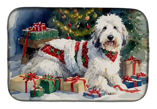 Buy this Old English Sheepdog Cozy Christmas Dish Drying Mat