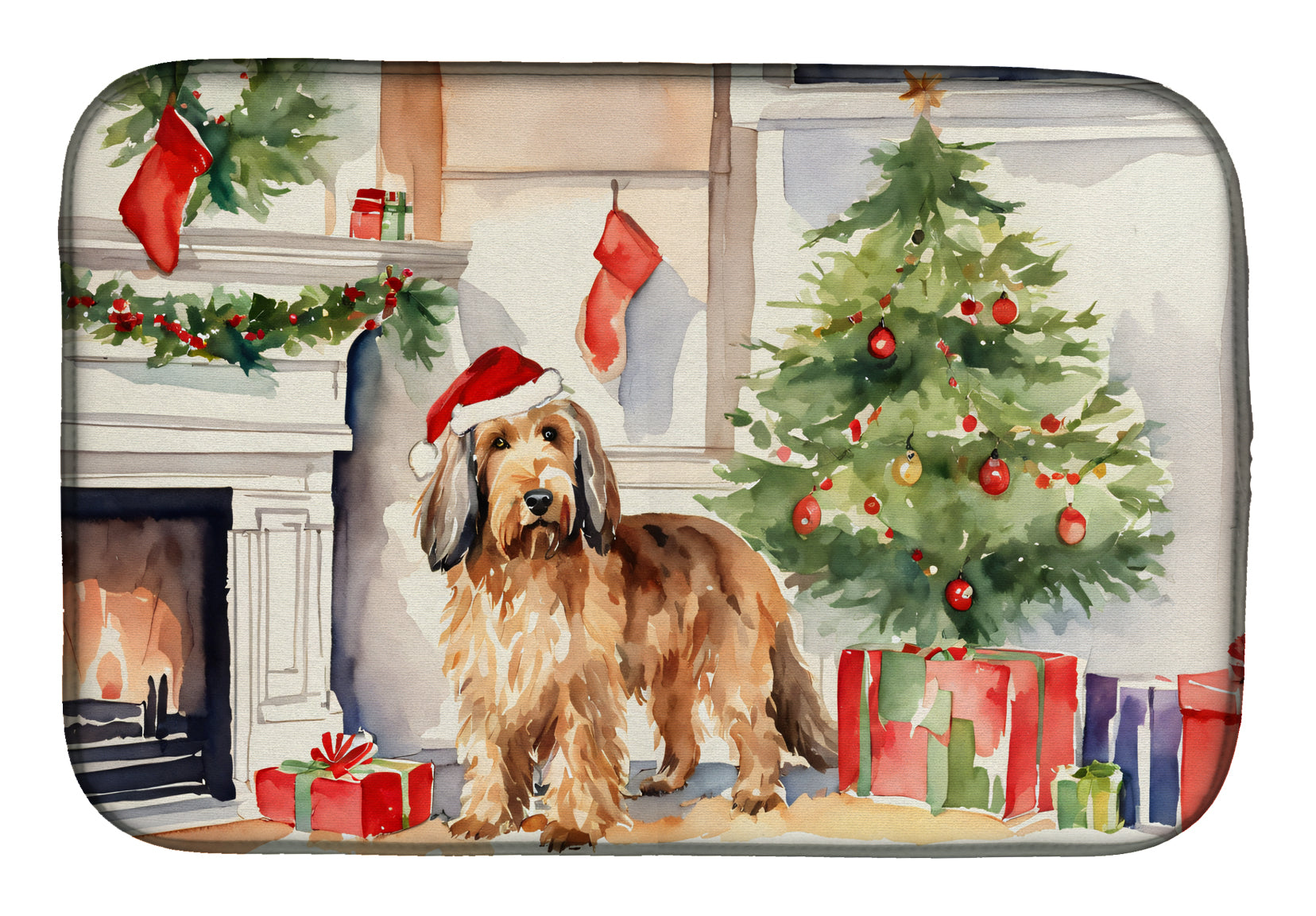 Buy this Otterhound Cozy Christmas Dish Drying Mat