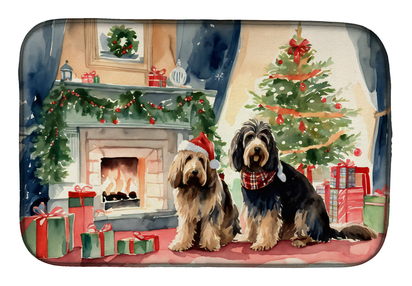 Buy this Otterhound Cozy Christmas Dish Drying Mat