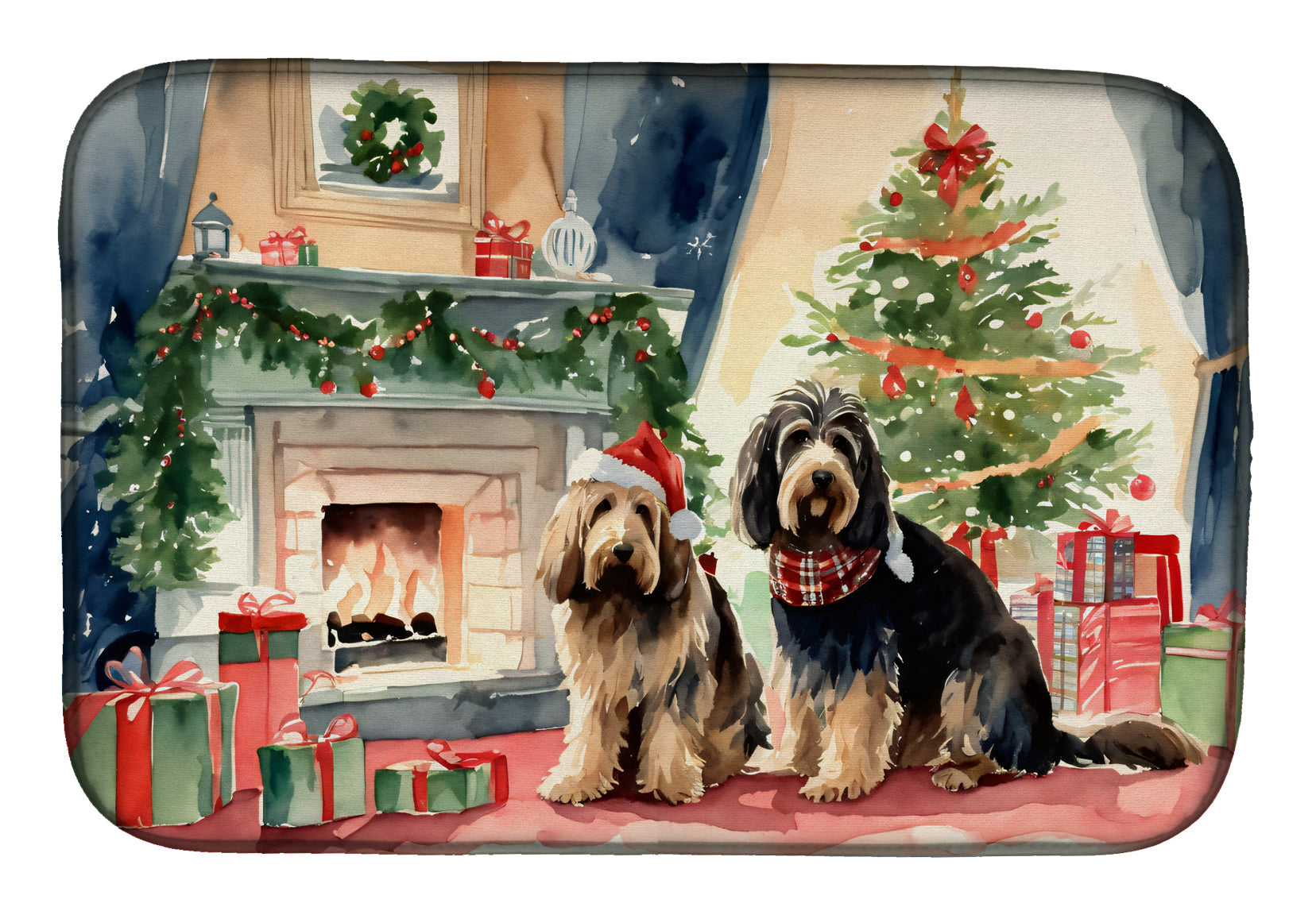 Buy this Otterhound Cozy Christmas Dish Drying Mat