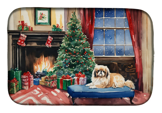 Buy this Pekingese Cozy Christmas Dish Drying Mat
