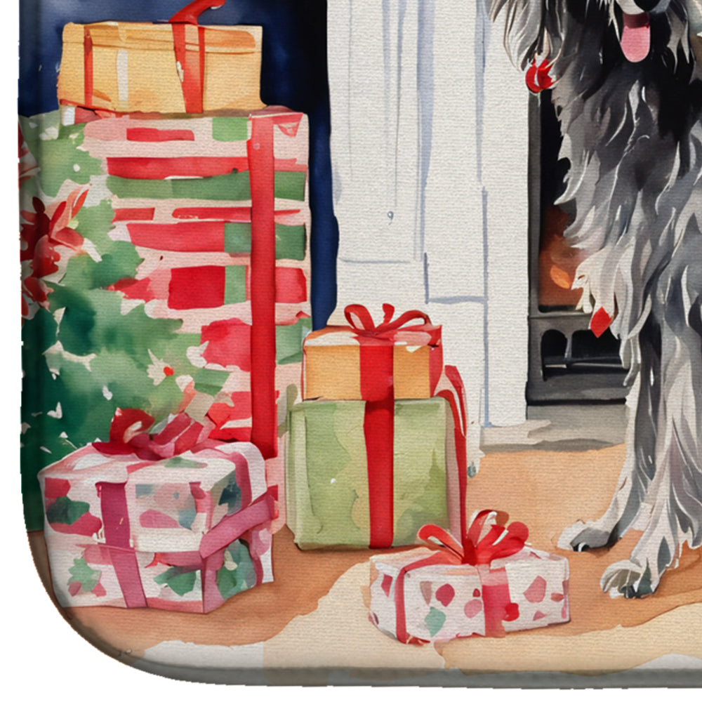 Scottish Deerhound Cozy Christmas Dish Drying Mat