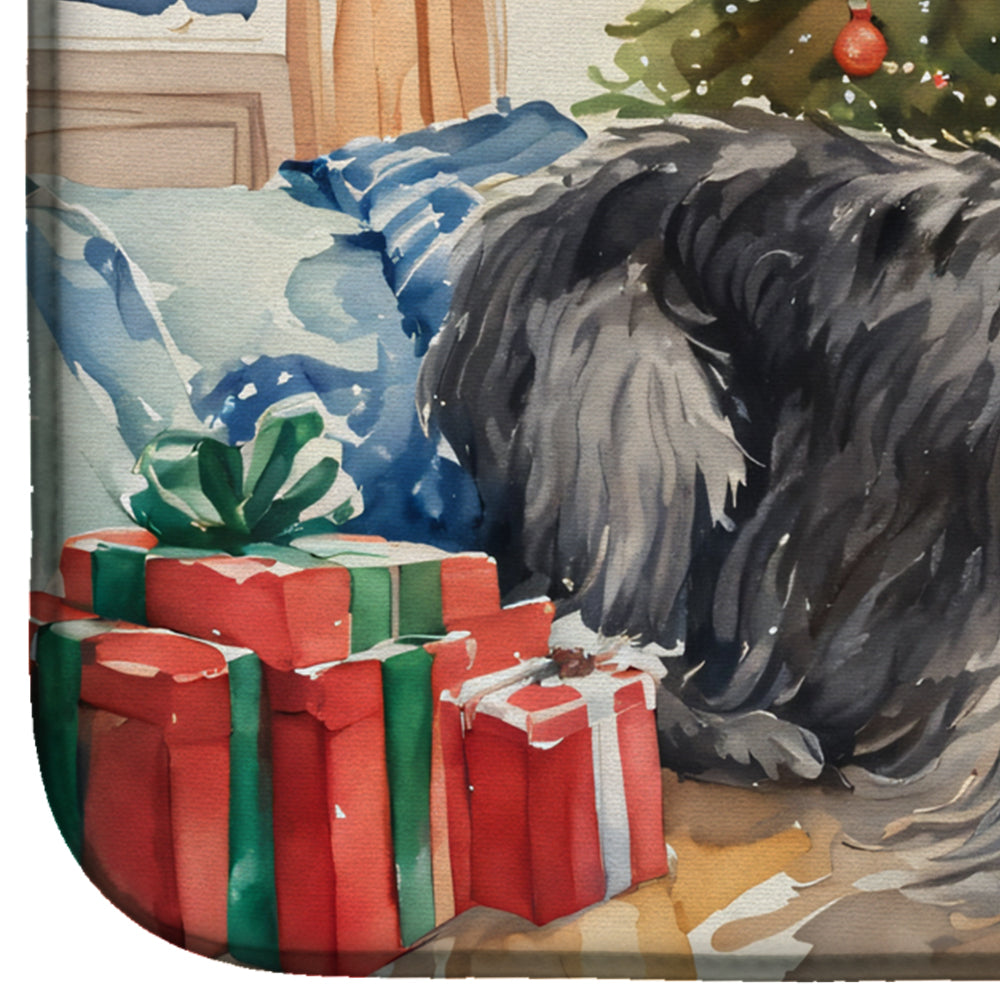 Scottish Deerhound Cozy Christmas Dish Drying Mat