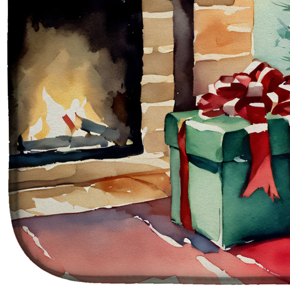 Sealyham Terrier Cozy Christmas Dish Drying Mat