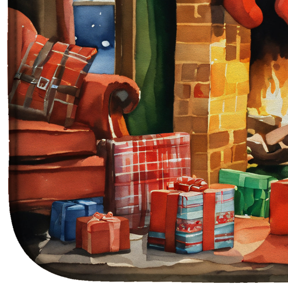 Sheltie Cozy Christmas Dish Drying Mat